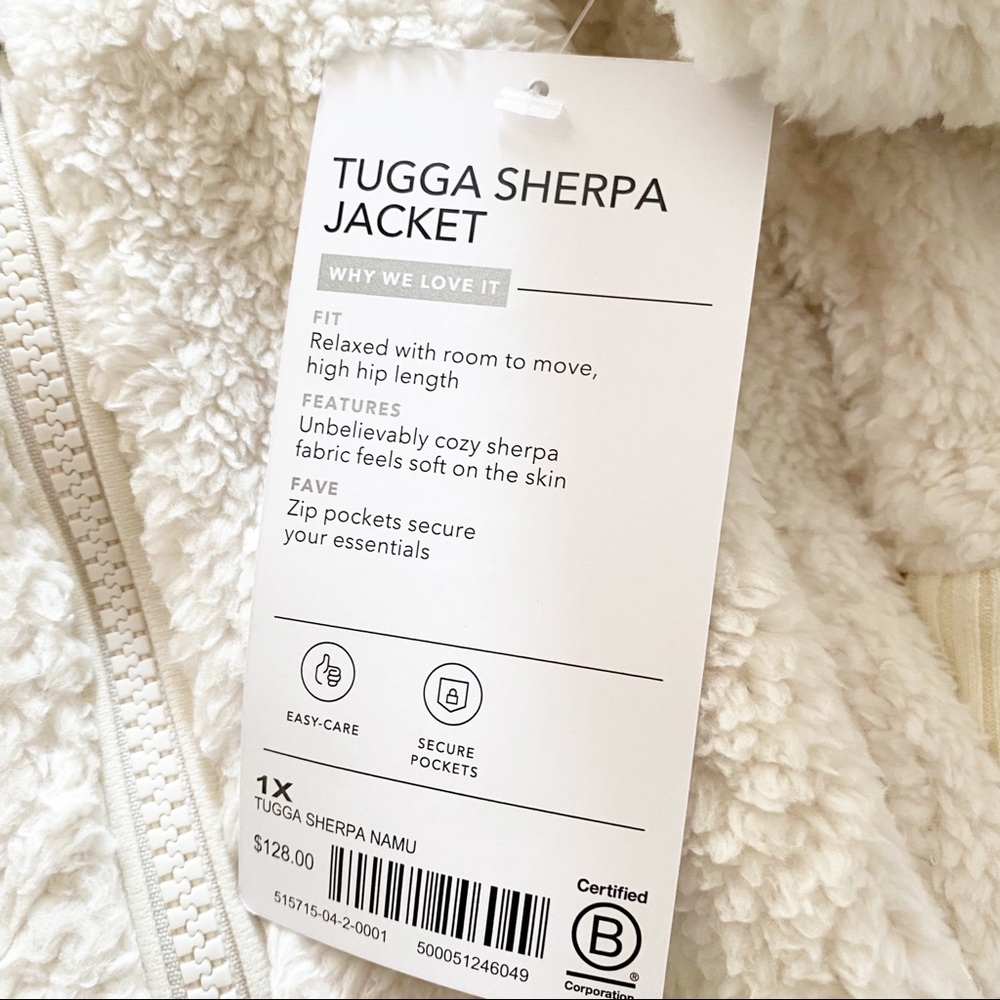 NWT Athleta Tugga Sherpa Jacket Natural Multi XL - Picture 11 of 14